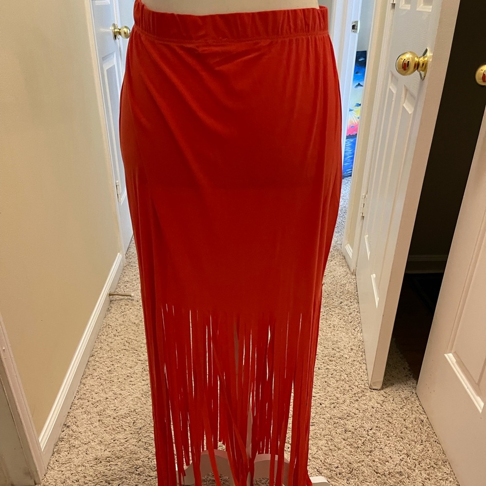 Venus fringe maxi skirt. Size M